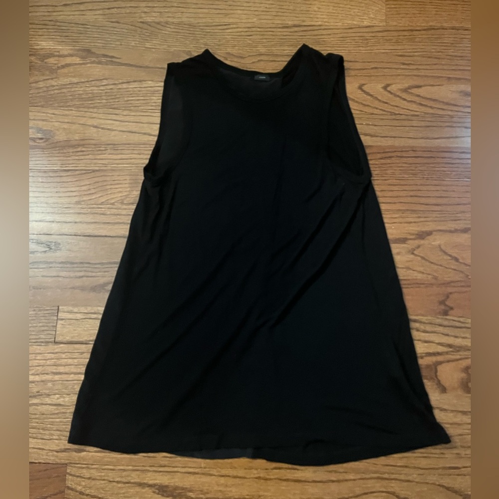 JOSEPH Silk and Cotton Black Tank Small